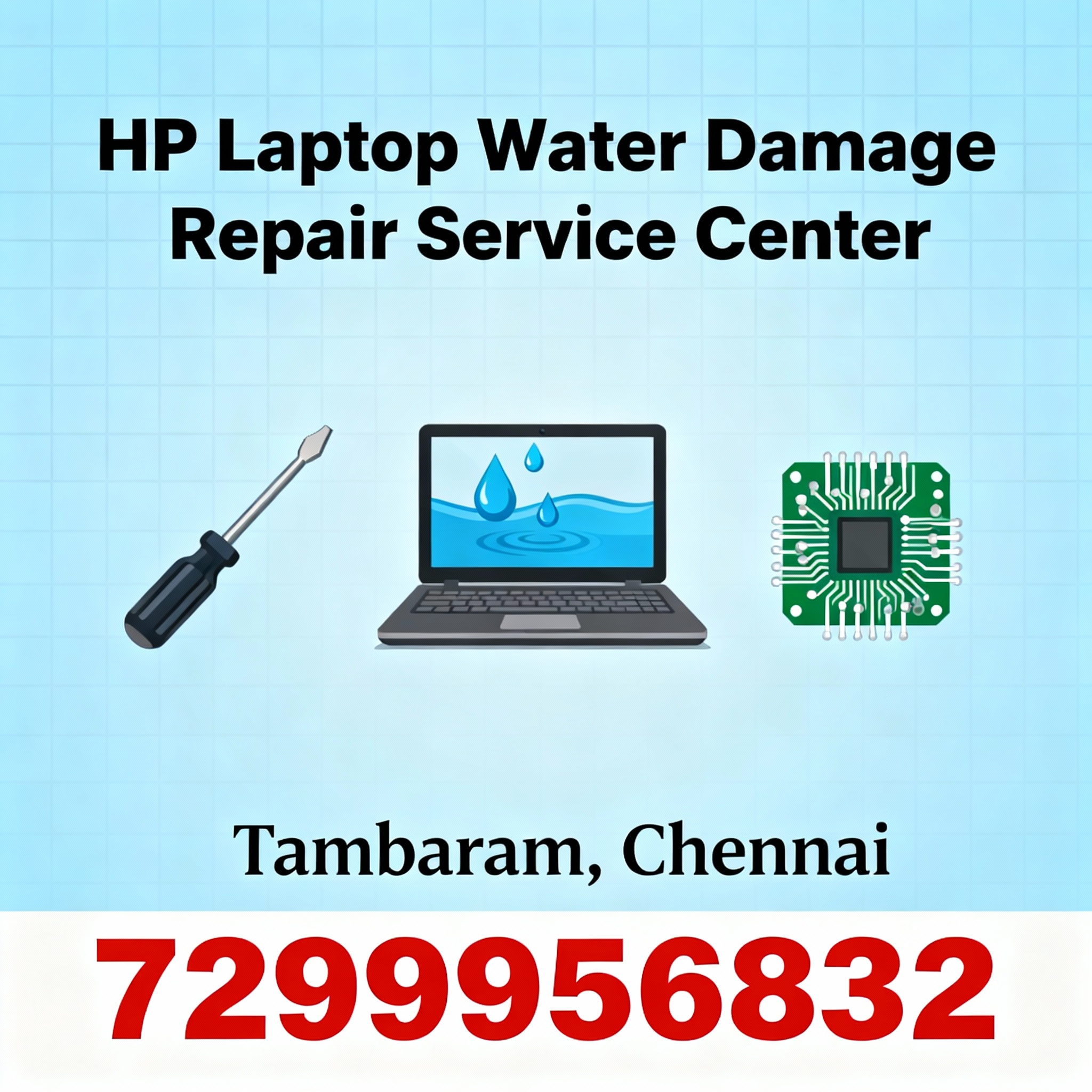 HP Laptop Water Damage Repair Service Center in Tambaram, Chennai