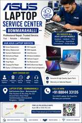 ASUS Laptop Service Center Bommanahalli | ASUS Laptop Repair & Spare P
